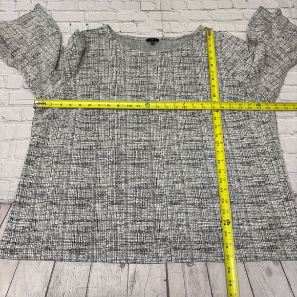 Talbots Women 3/4 Sleeve Blouse Top Shirt Size 3X Cotton Blend Gray C031 -13 - Picture 2 of 15